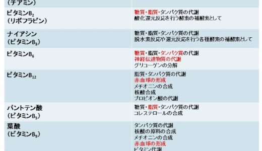 ビタミンBの種類と役割をまとめてみた